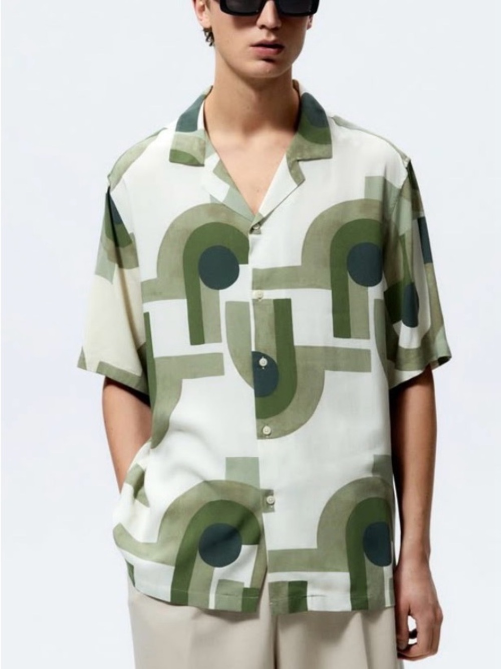 NWT New Cactus Man Ricky Singh Casual Short-Sleeve Button-Down Geometric Shirt